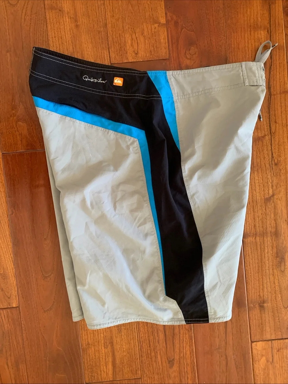 Quicksilver Board Shorts Size 38 Gray Swimsuit Unlined Surfsilk Beach Vacation